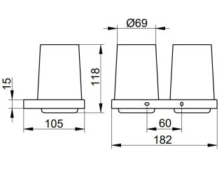 Стакан для зубных щёток двойной Keuco Edition 11151059000 никель шлифованный